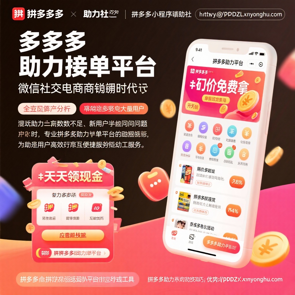 拼多多助力接单平台全方位解析微信小程序助力社与拼多多助力网