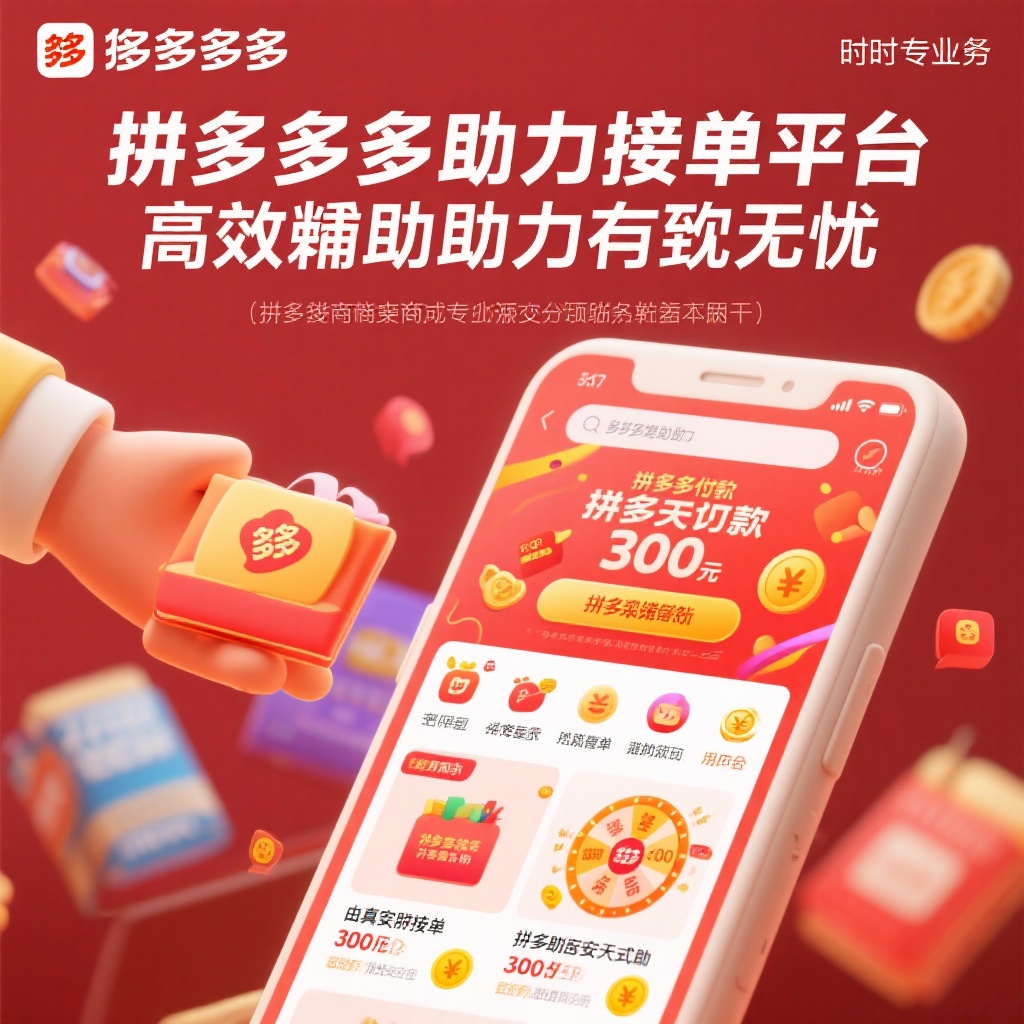 拼多多助力接单平台高效互助提现无忧