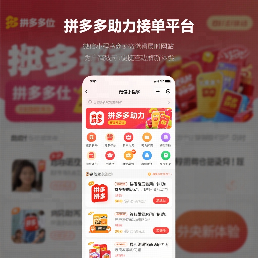 拼多多助力接单平台微信小程序助力社互助新体验
