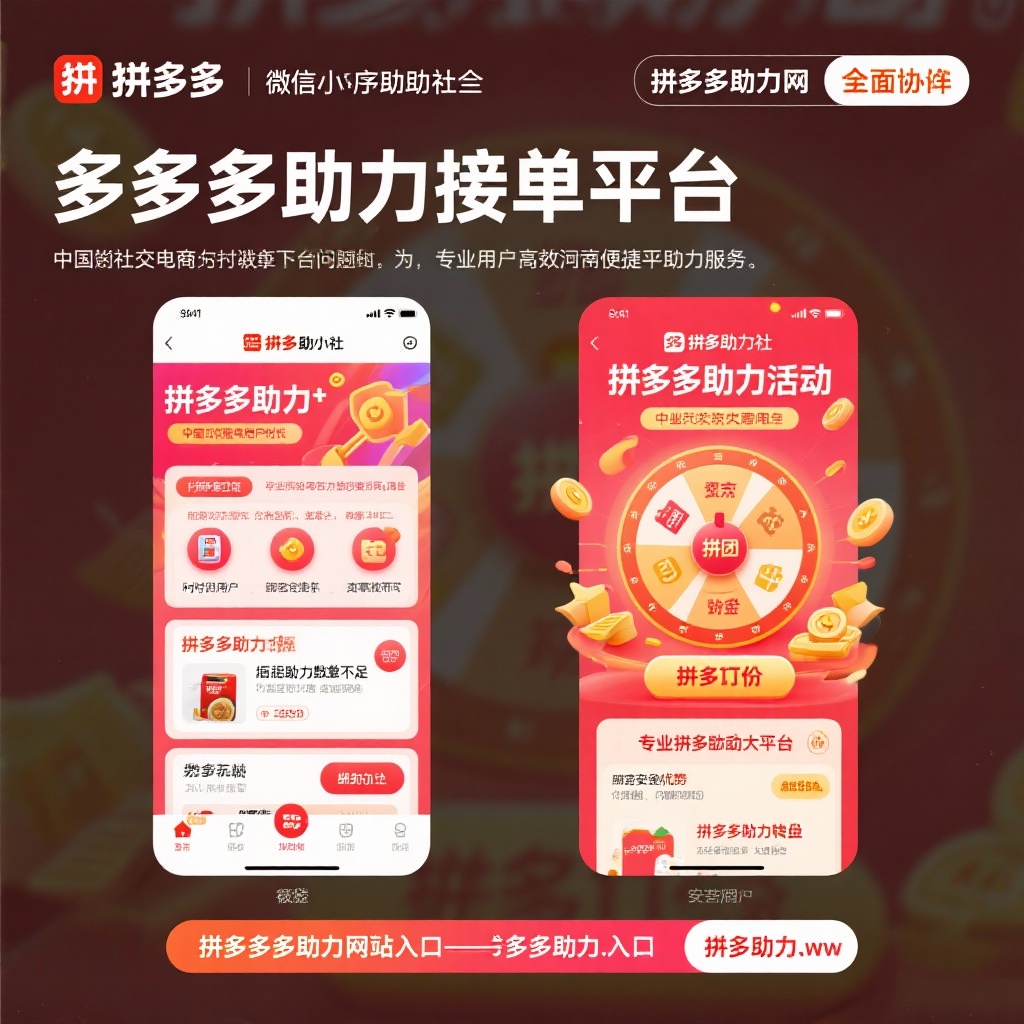 拼多多助力接单平台微信小程序助力社与助力网完美协作指南