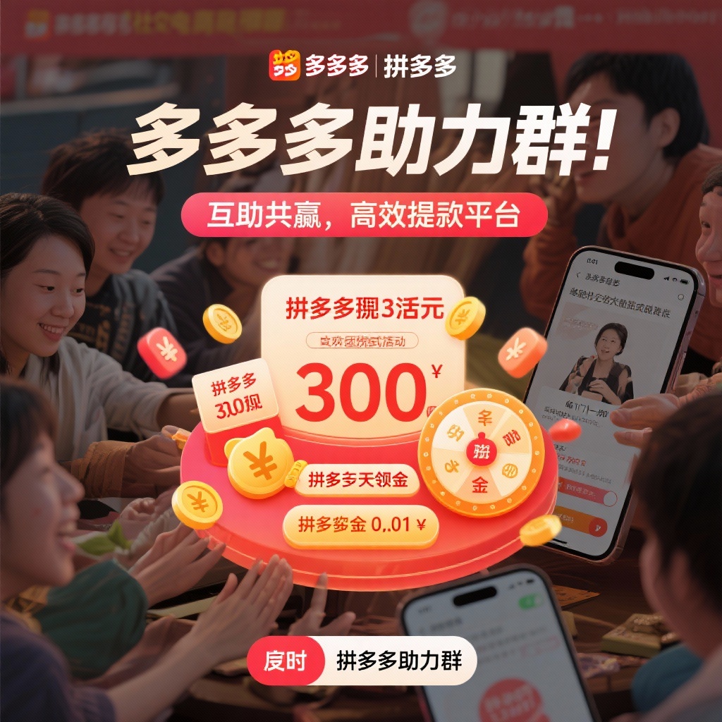 拼多多助力群互助共赢高效提现平台