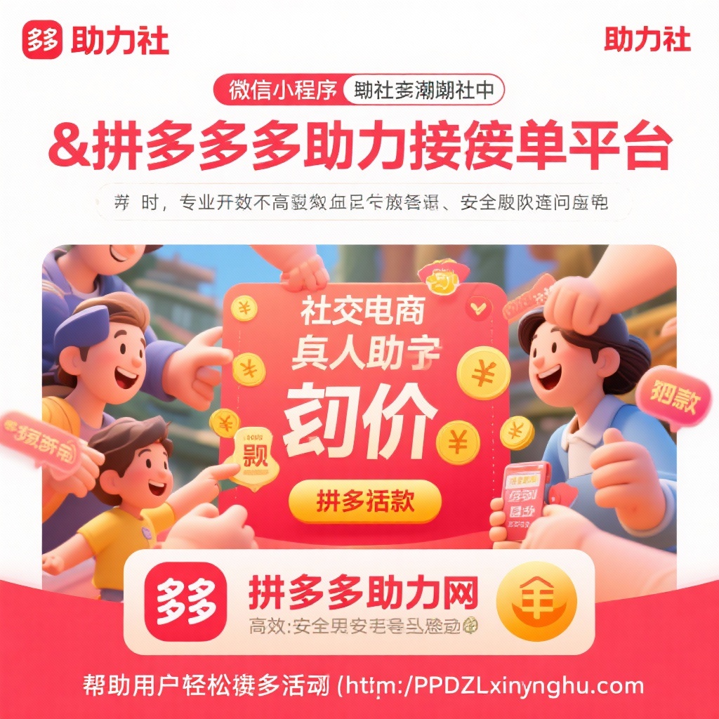 拼多多助力接单平台高效安全选择微信小程序助力社与真人助力