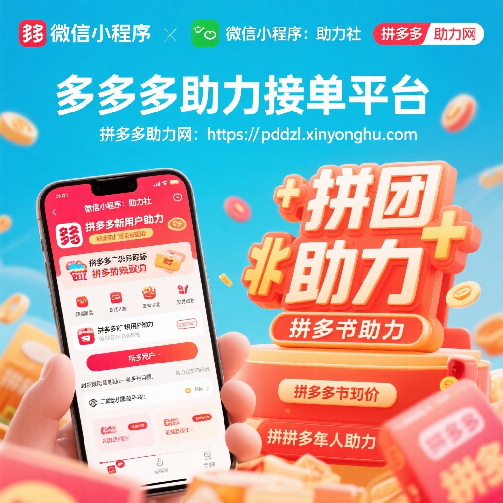 拼多多助力神器微信小程序与网站完美结合高效安全互助平台