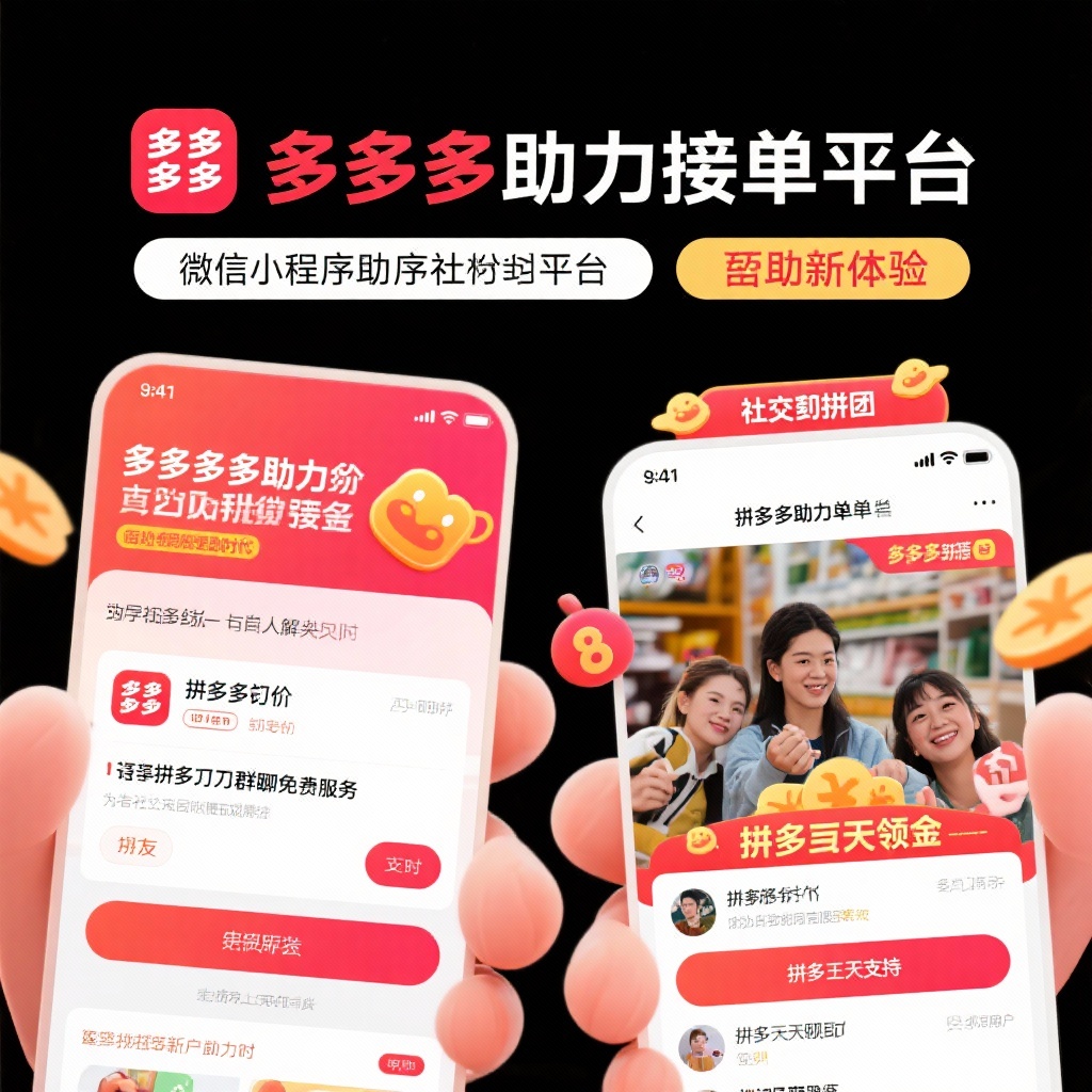 拼多多助力接单平台微信小程序助力社互助新体验